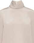 Brunello Cucinelli Brunello Cucinelli High-neck T-shirt in silk crêpe de Chine with Precious Bracelets