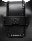 Emporio Armani Emporio Armani Braided-detail leather shoulder bag