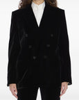 Saint Laurent Saint Laurent Cassandre double-breasted velvet jacket