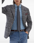 Brunello Cucinelli Brunello Cucinelli Alpaca and wool overcheck Prince of Wales deconstructed Cavallo blazer