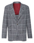 Brunello Cucinelli Brunello Cucinelli Alpaca and wool overcheck Prince of Wales deconstructed Cavallo blazer