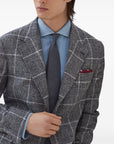 Brunello Cucinelli Brunello Cucinelli Alpaca and wool overcheck Prince of Wales deconstructed Cavallo blazer