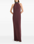 Brunello Cucinelli Brunello Cucinelli Halterneck dress in silk crêpe cady and acetate with Precious Beaded Collar
