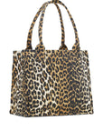 Ganni Ganni Leopard-print canvas tote bag