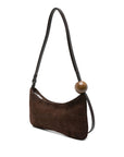 JACQUEMUS JACQUEMUS Le Bisou Perle crocodile-effect suede shoulder bag