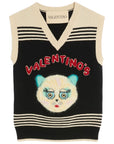 Valentino Valentino Cat-motif stripe-detail vest