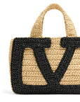 Valentino Garavani Valentino Garavani Viva Superstar Small Raffia Shopping Bag