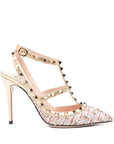 Valentino Garavani Valentino Garavani Rockstud tweed slingback pumps