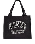 Ganni Ganni Recycled cotton large tote bag