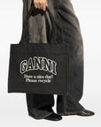 Ganni Ganni Recycled cotton large tote bag