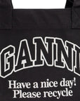 Ganni Ganni Recycled cotton large tote bag