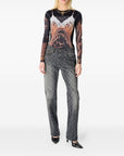Marine Serre Marine Serre Moon Laser Grey Wash Denim Straight Jeans