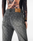 Marine Serre Marine Serre Moon Laser Grey Wash Denim Straight Jeans