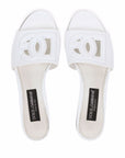 Dolce & Gabbana Dolce & Gabbana-DG Logo slides in white calf leather