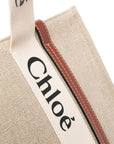 Chloé Chloé Woody Linen Tote Bag