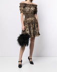 Dolce & Gabbana Dolce & Gabbana-leopard-print short dress in brown cotton poplin