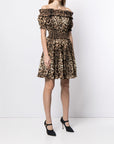 Dolce & Gabbana Dolce & Gabbana-leopard-print short dress in brown cotton poplin