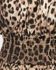 Dolce & Gabbana Dolce & Gabbana-leopard-print short dress in brown cotton poplin