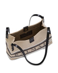 Balmain Balmain Medium Release Shopper Bag In Canvas And Calfskin