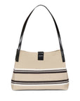 Balmain Balmain Medium Release Shopper Bag In Canvas And Calfskin