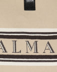 Balmain Balmain Medium Release Shopper Bag In Canvas And Calfskin