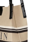 Balmain Balmain Medium Release Shopper Bag In Canvas And Calfskin