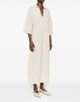 Fabiana Filippi Fabiana Filippi V-neck tonal stripes collar Wool and cotton shirtdress
