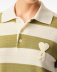 Ami Paris Ami Paris Ami De Coeur striped polo shirt