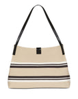 Balmain Balmain Medium Release Shopper Bag In Canvas And Calfskin