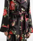 Dolce & Gabbana Dolce & Gabbana-black silk floral-print belted shirt