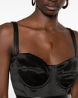 Dolce & Gabbana Dolce & Gabbana-black satin bustier midi dress