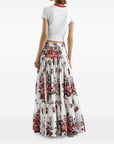 Dolce & Gabbana Dolce & Gabbana-Pleated tiered floral-print cotton-poplin midi skirt