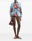 Dolce & Gabbana Dolce & Gabbana-Floral cropped cotton shirt
