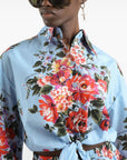 Dolce & Gabbana Dolce & Gabbana-Floral cropped cotton shirt