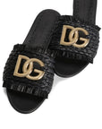 Dolce & Gabbana Dolce & Gabbana Woven Raffia Slippers with Fringe