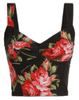 Dolce & Gabbana Dolce & Gabbana Roses bouquet print bustier top