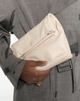 Cortana Cortana Delhi S, Large Beige Leather Clutch