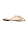 Dolce & Gabbana Dolce & Gabbana Rainbow slide in lurex lace with brooch