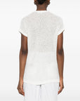 Fabiana Filippi Fabiana Filippi V-neck short sleeves sequin embellishments Openwork top