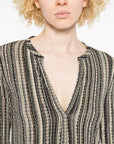 Siyu Siyu V-neck long sleeves side slits Baez kaftan dress