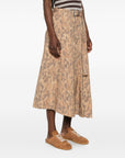 Ganni Ganni A-line silhouette Printed cotton skirt