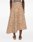 Ganni Ganni A-line silhouette Printed cotton skirt