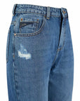 Yes Zee Blue Cotton Women's High-Waisted Jean