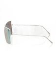 Frankie Morello Silver Metallic Women Sunglass