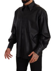 Dolce & Gabbana Elegant Black Leather Jacket