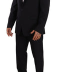 Dolce & Gabbana Elegant Navy Slim Fit Wool Silk Two-Piece Suit