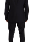 Dolce & Gabbana Elegant Navy Slim Fit Wool Silk Two-Piece Suit