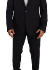 Dolce & Gabbana Elegant Navy Slim Fit Wool Silk Two-Piece Suit