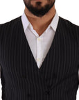Dolce & Gabbana Elegant Striped Double-Breasted Dress Vest