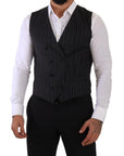 Dolce & Gabbana Elegant Striped Double-Breasted Dress Vest